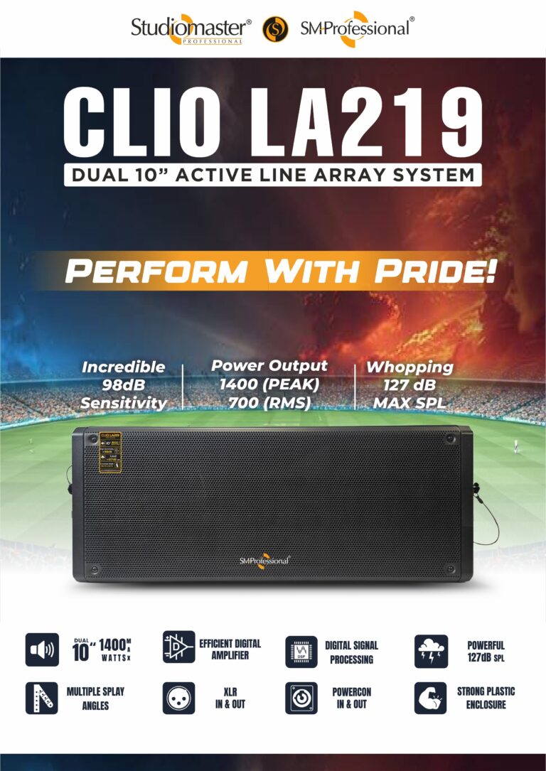 Studiomaster Professional Launches Clio LA219 Active Line Array System