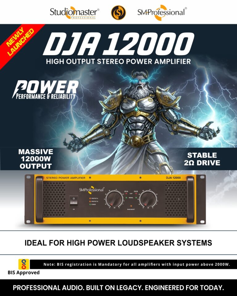 Studiomaster Professional Launches DJA 12000: Stereo Power Amplifier Especially for Subwoofers