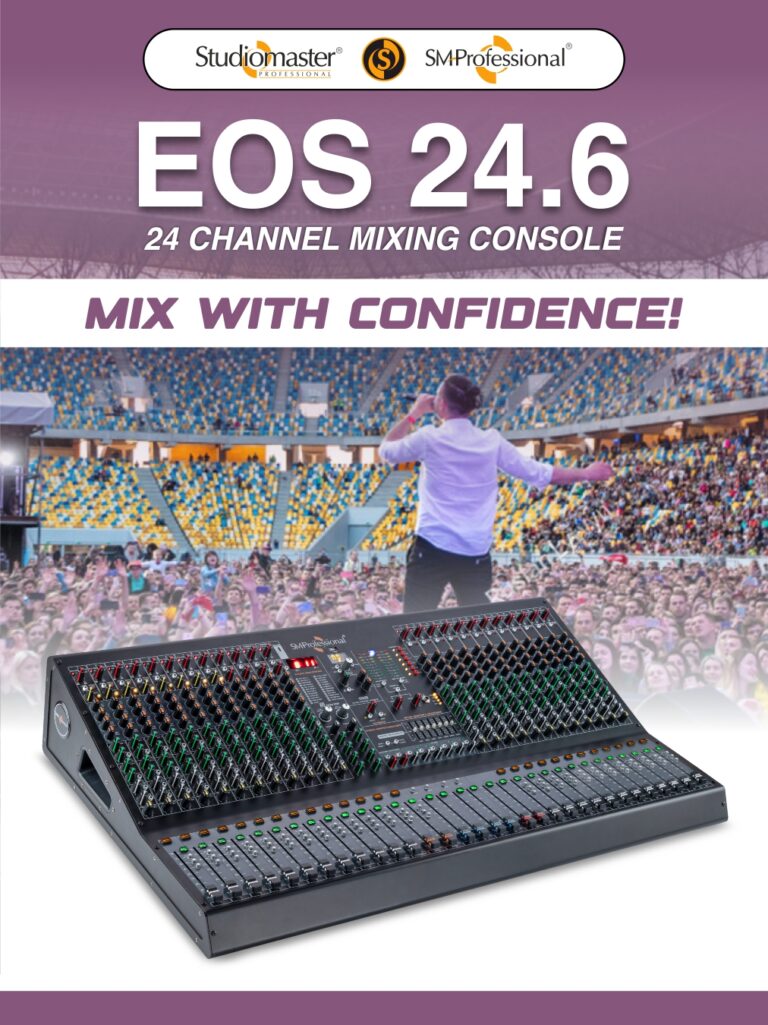 Studiomaster Professional Launches Eos 24.6 Premium 24 Channel Mixing Console