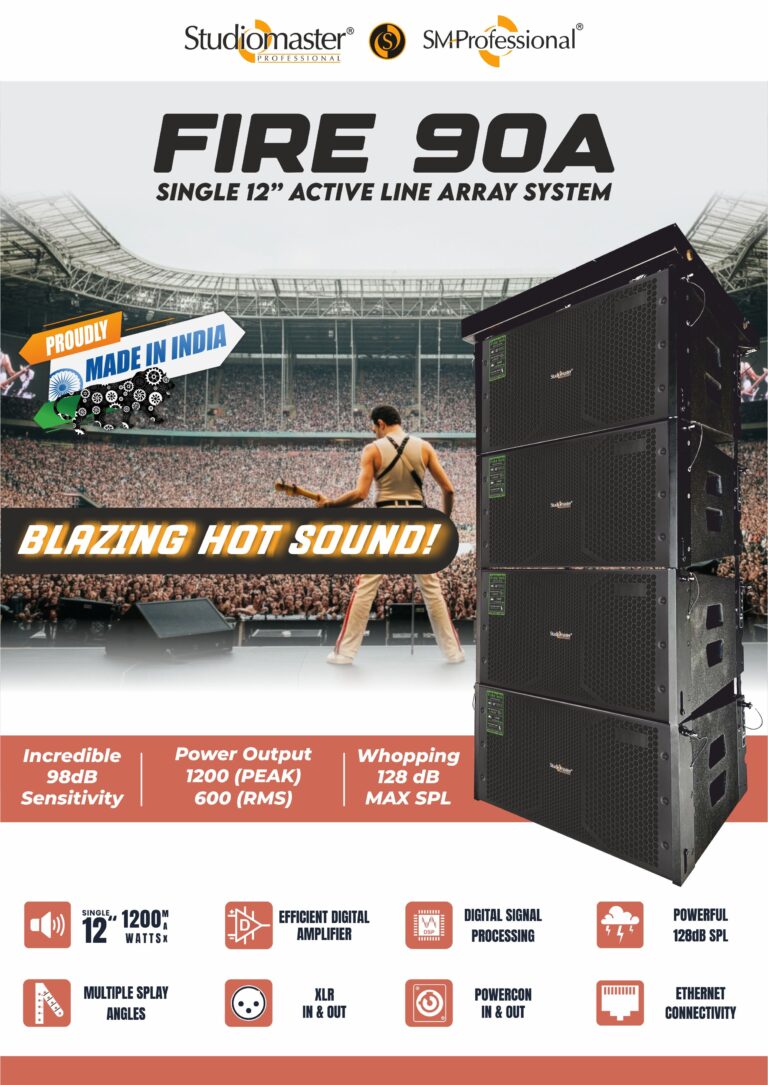 Studiomaster Professional Launches Fire 90A: India’s Blazing Hot Active Line Array System