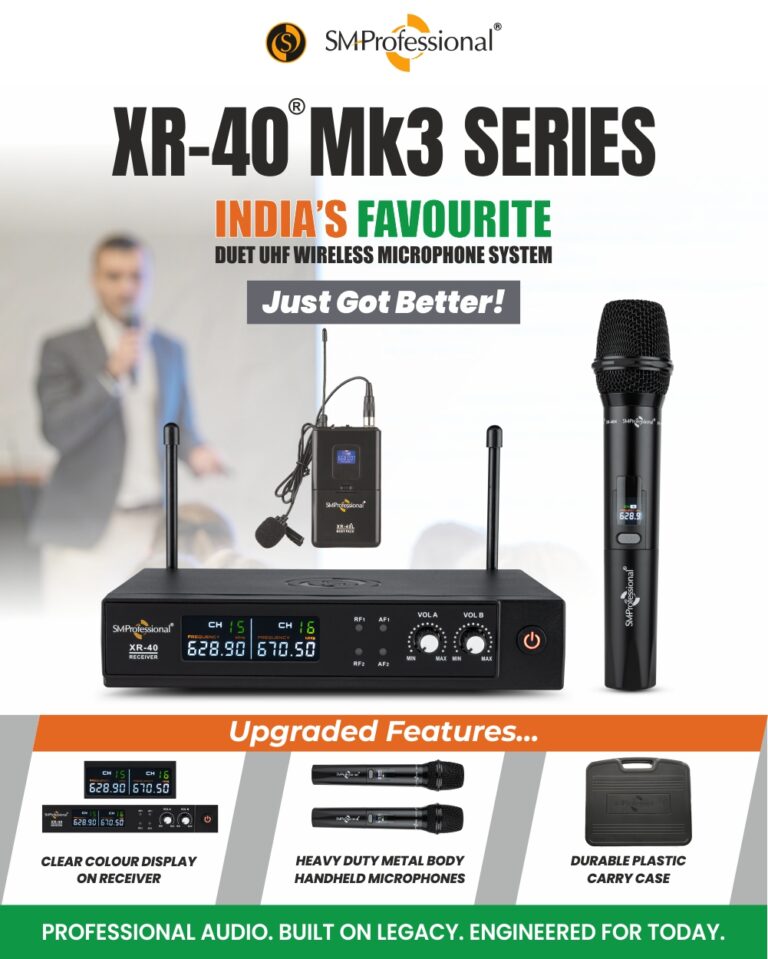 Studiomaster Professional Upgrades the New XR-40® Mk3 Series: India’s Favourite Dual Wireless Microphone System Gets Better